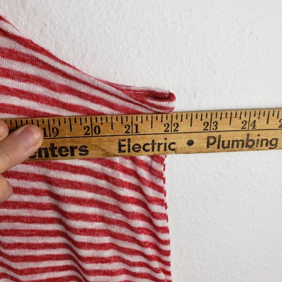 Torrid Women's Size 2 Knit Jersey Swing Tunic Tank Red And White Stripes Vneck - Picture 6 of 9